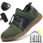 Кроссовки укрепленные для мужчин и женщин, дышащие безопасные, прокалываемые, стальной носок, рабочая обувь, размеры 49 50