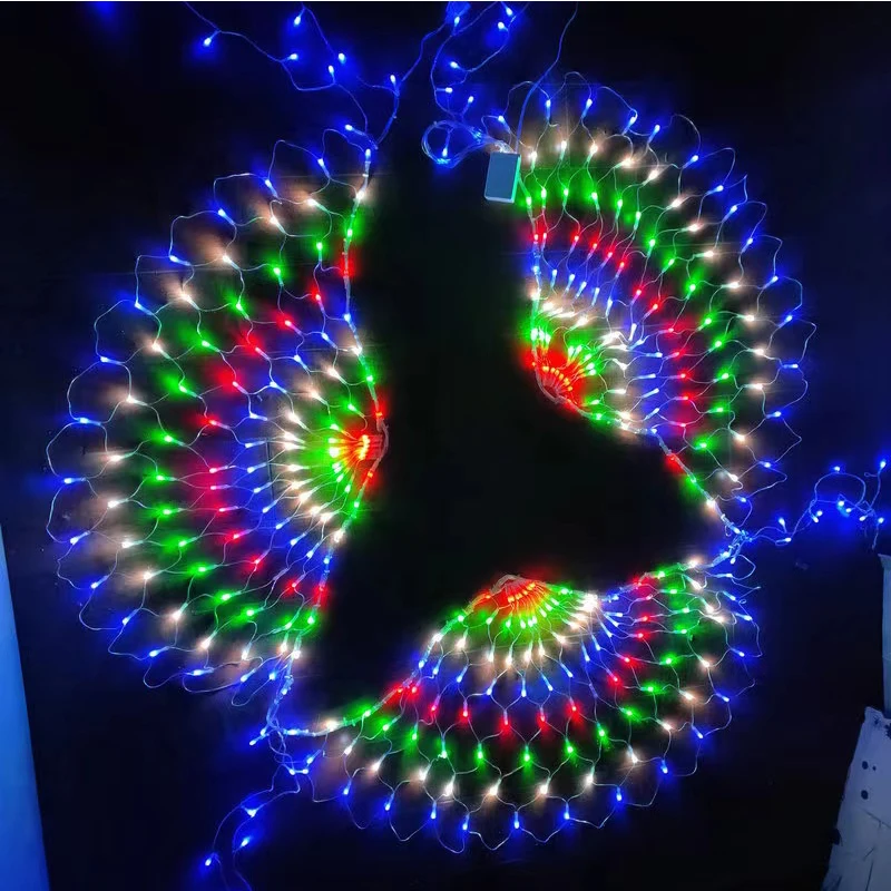 

AC110-220v modeling fishnet string lights LED garden water proof lamp peacock tail outdoor holiday party decoration Fairy lights