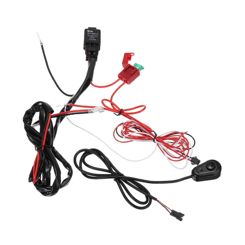 2m Auto Car Cable Pure Copper Refit Wiring Harness Kit 40a 12v Switch Relay Blade Fuse for 72W-300W LED Light Bar Fog Lamp | Автомобили и