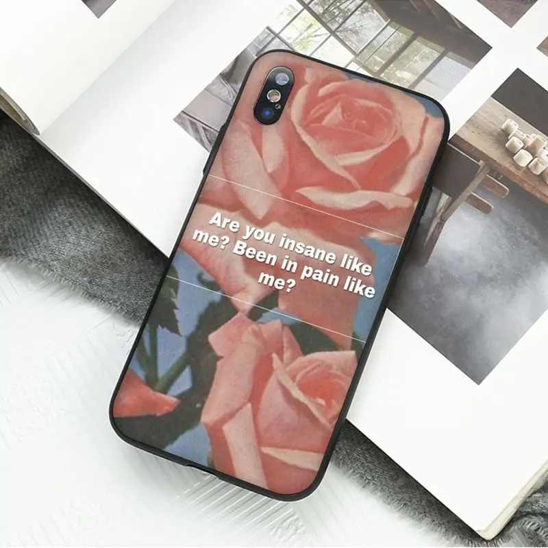 Yinuoda Винтажный Розовый эстетический песенок, черный чехол для телефона Apple iPhone 8 7 6 6S Plus X XS MAX 5 5S SE XR, чехлы - Цвет: A2