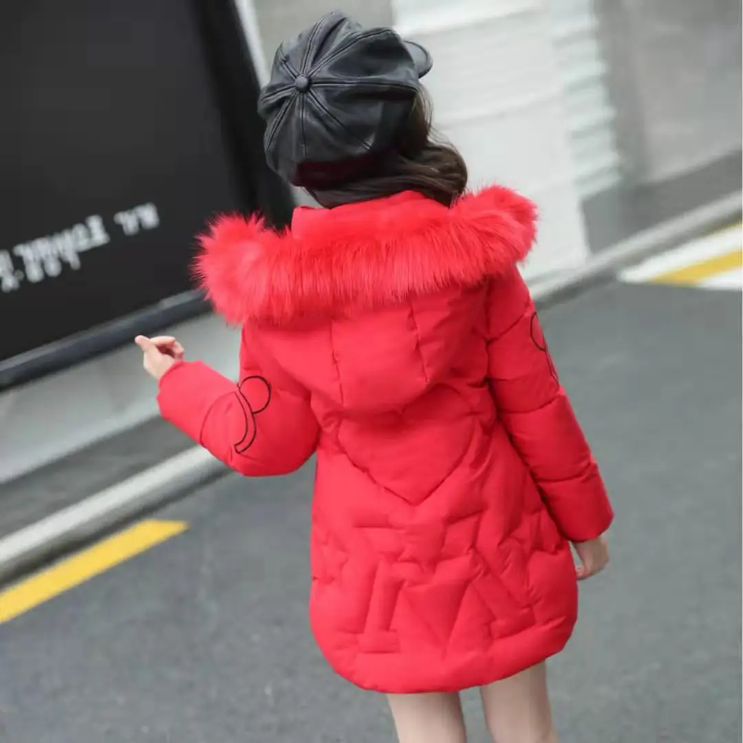 Girls Jackets Kids  Coat Children Winter Outerwear & Coats Casual Baby Girls  Clothes Autumn Winter fur jacket Parkas 5-12years