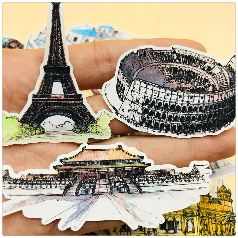 42 звёздочки винтажные дорожные всемирно известные строительные наклейки