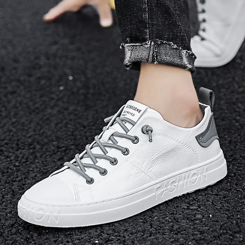 Шнуровка с низким вырезом для мужчин из PU искусственной кожи повседневная обувь