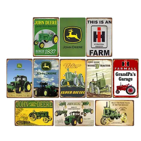 Сельскохозяйственные тракторы, винтажный постер из олова в стиле ретро, украшение для гаражной фермы, домашний декор, 20x30 см