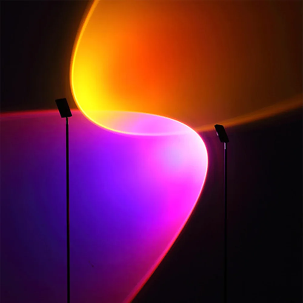Koop Vloerlamp Zitkamer Creatieve Persoonlijkheid Achtergrond Muur Decoratie Vloerlamp Van Verticale Projectie Regenboog Licht