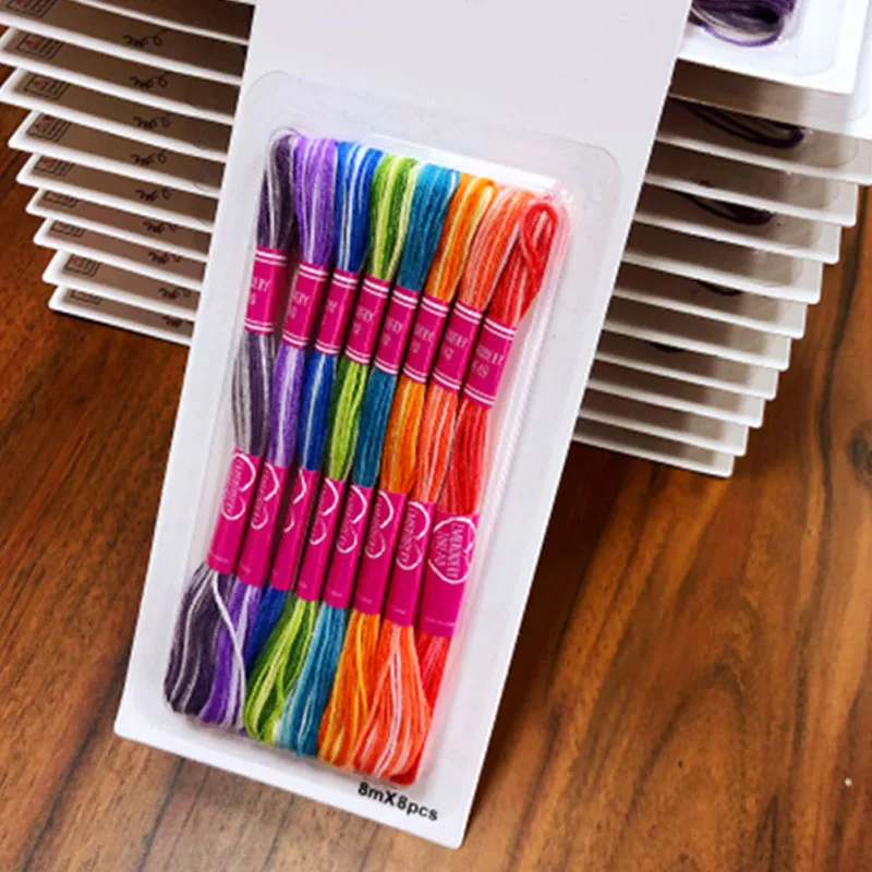 Швейной иглы кресты декоративным стежком шитье моток пряжи 8 шт Многоцветный