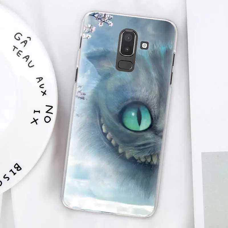 Чехлы Alice in Wonderland Cat для samsung Galaxy J4 Plus J6 Plus J8 J3 J5 J7 J5 Prime, Жесткий Чехол
