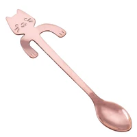 1pcs stainless steel hanging cat coffee spoons tea stirring spoons set sugar ice cream mug dessert spoon drink tableware