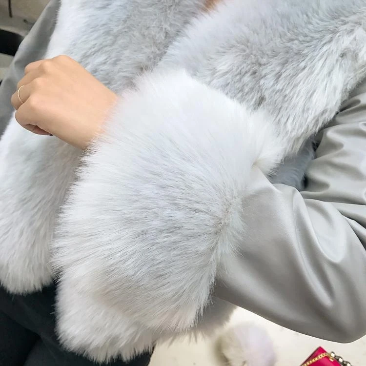 

Women Clothing Casual Pu Leather Jacket Spliced Imitation Fox Fur Fur Coat L72 New Fashion Autumn Winter Jacket Short Coat