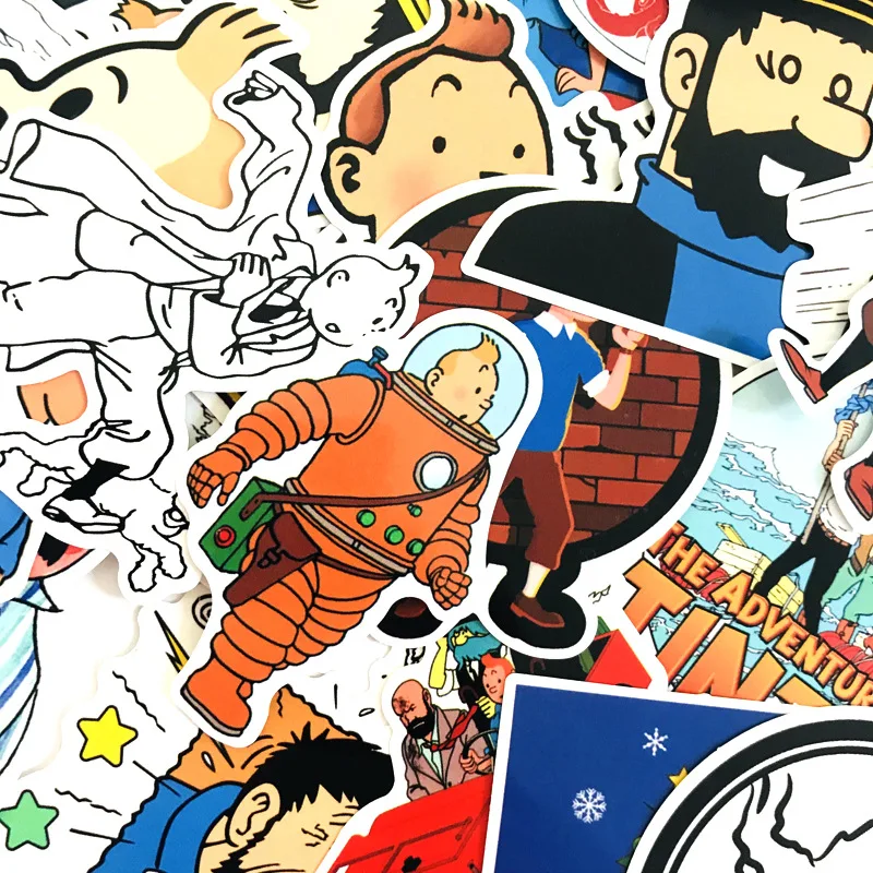 Наклейки TD ZW Приключения Тинтина виниловые Стикеры для сноуборда ноутбука