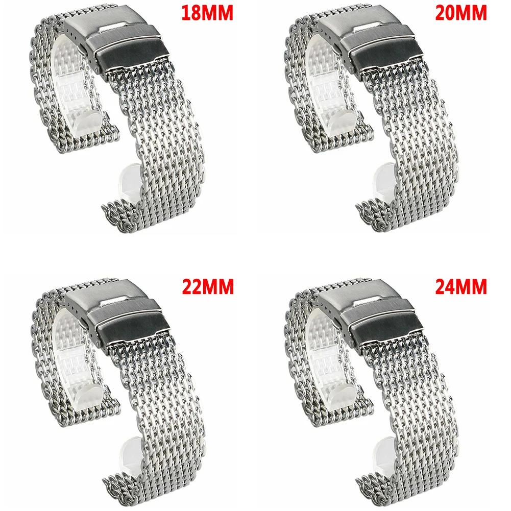 

Loop Wear Resistant Adjustable Stainless Steel Watch Strap Solid Replacement Wristband Milanese Business Bracelet Fashion Mesh