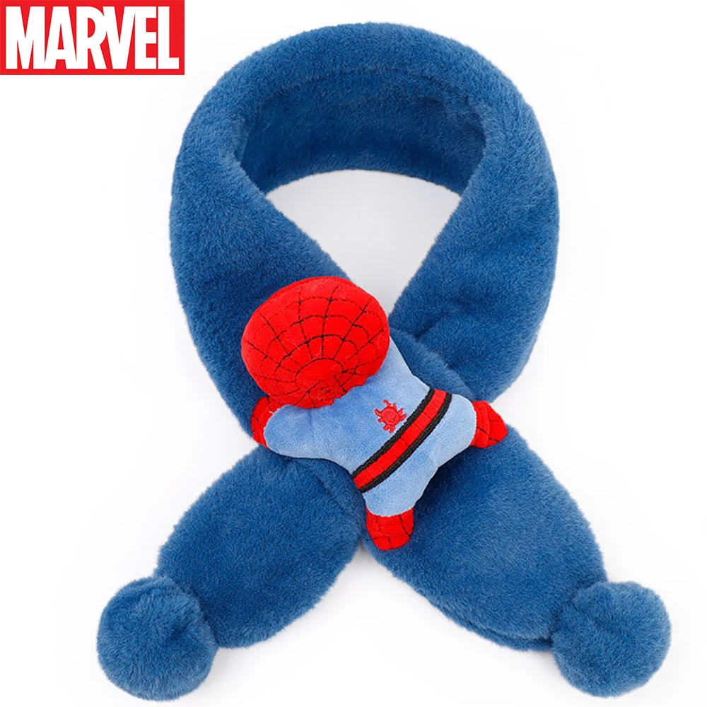 

Детские милые шарфы Marvel с героями мультфильмов для мальчиков, Капитан Америка, Человек-паук, Детские ветрозащитные шарфы с крестом, зимние ш...