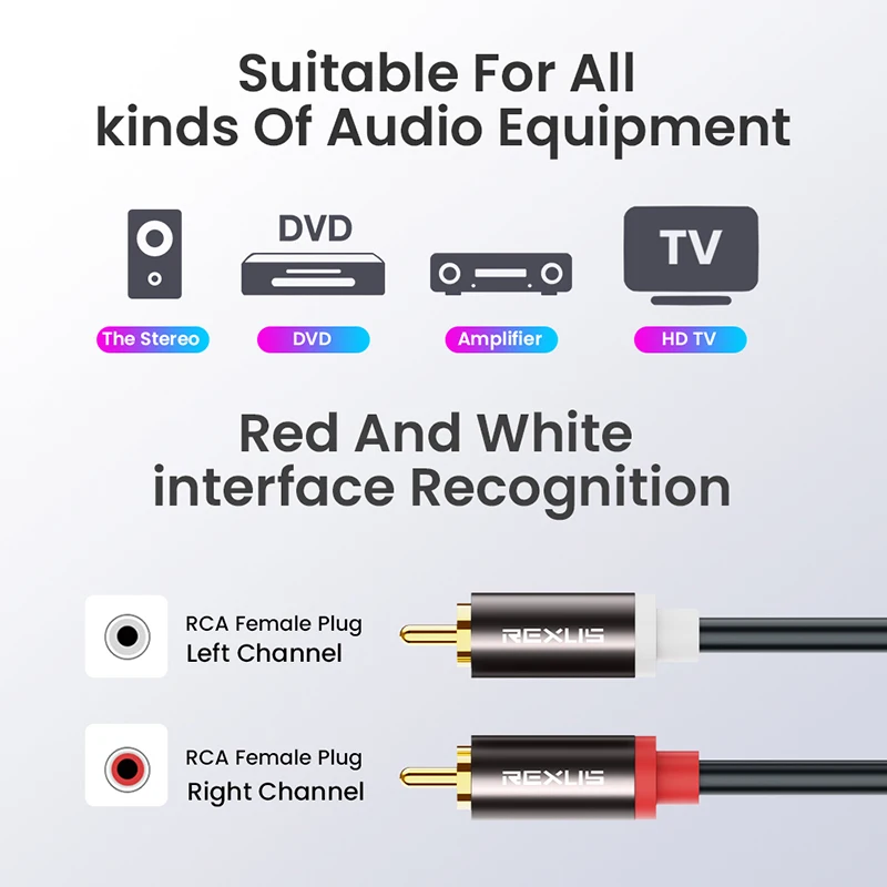 Аудиокабель 2RCA папа-папа 2 RCA папа AV патч-корд усилитель мощности DVD HD плеер