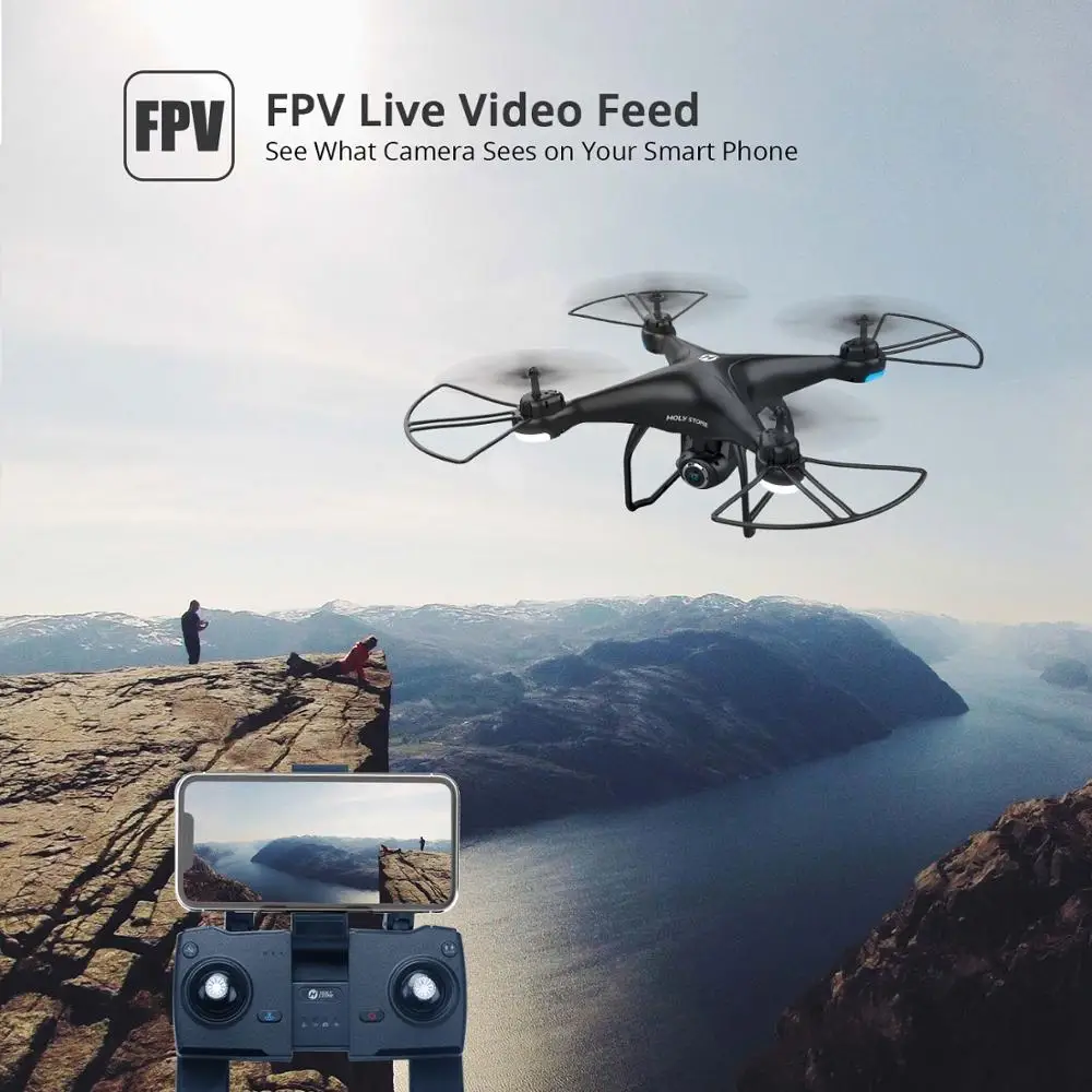 Holy Stone HS120D gps Дрон FPV Wifi видео в реальном времени 1080P HD камера Дрон 18 мин Время полета 2 батареи RC вертолет Квадрокоптер