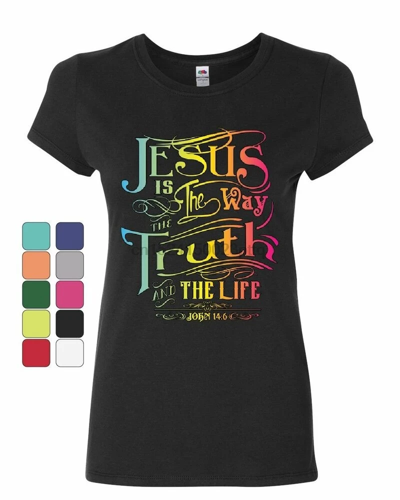 Женская футболка с изображением истины религии Библии Бога молитвы |