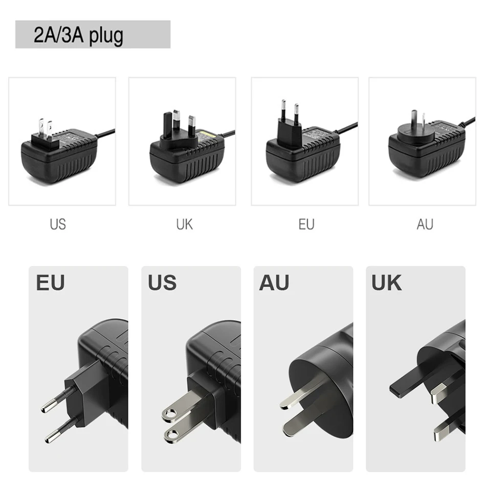 AC110-240V для DC12V 1A 2A Универсальный Мощность адаптер питания Зарядное устройство