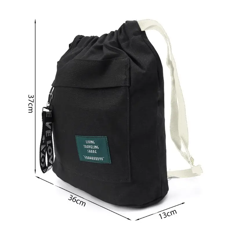 Модный мужской и женский холщовый рюкзак с кулиской Сумка дюймовым мешком