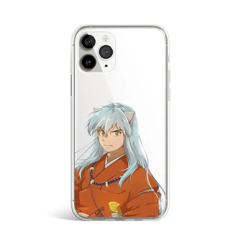 

InuYasha Anime Sesshomaru Kagome Phone Case Transparent for iPhone 11 12 mini pro XS MAX 8 7 6 6S Plus X 5S SE 2020 XR