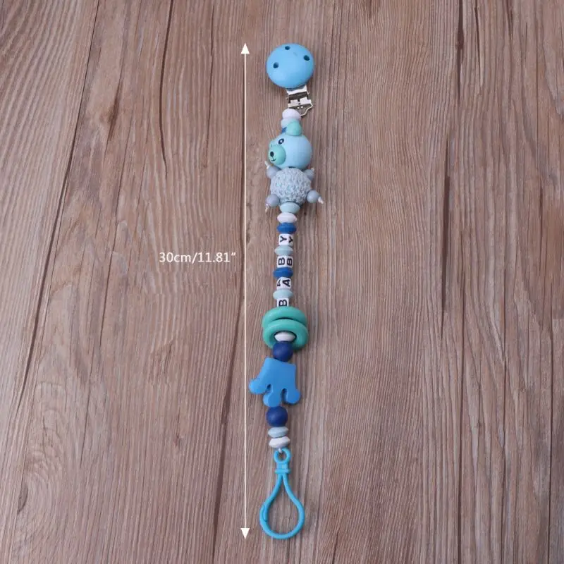 

Baby Pacifier Clip Chain Infant Boys Girls Cute Cartoon Bear Letters Toys Teether Pacifier Chain Holder Baby Nipple Feeding