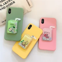 liquid phone cases for honor 10 lite 20 30 30s 9x 8 9 lite 8a 8s 8x max play 3 4t pro glitter quickstand fruits soft tpu cover
