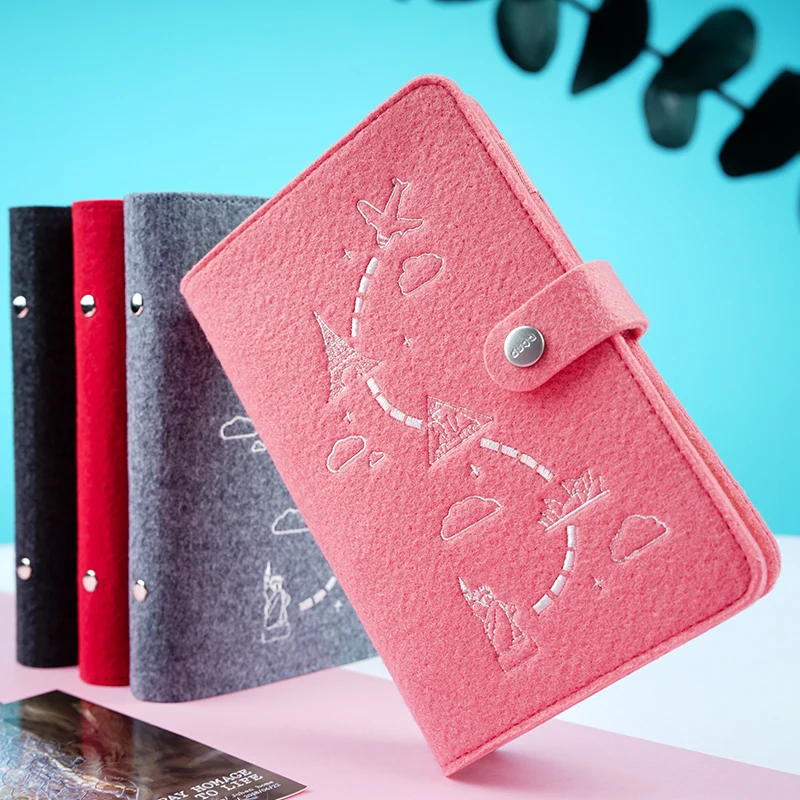 Шерстяной войлок A5 A6 Блокнот с вышивкой в виде листьев стиль дневник план бизнес