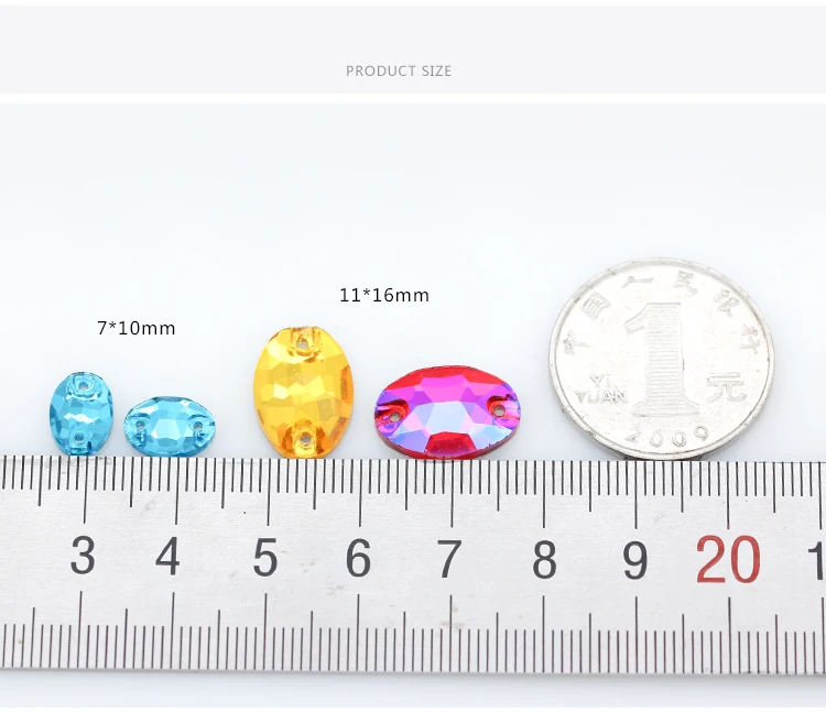 Овальные Стеклянные Камни для шитья всех размеров 18 цветов стразы с плоской