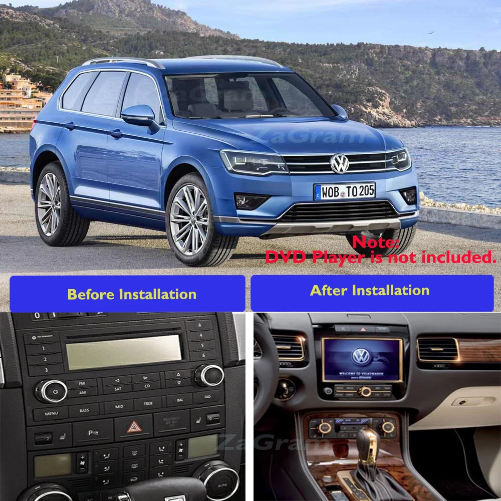 9-дюймовый 2 Din Автомобильный Кабель Fascia ДЛЯ VW Touareg 2011-2017 панель Cd Dvd плеер аудио