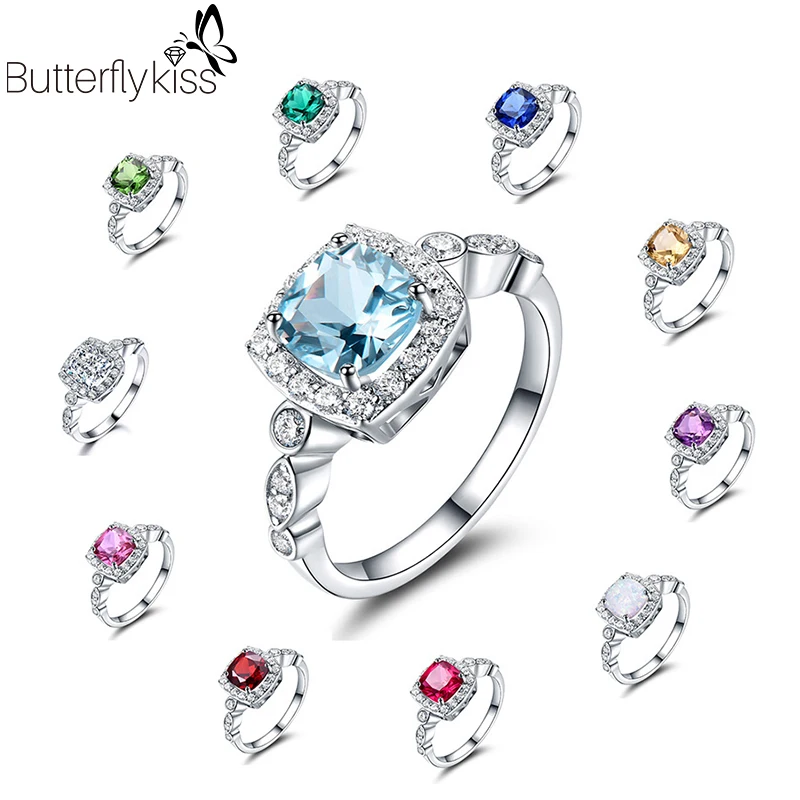 

Женский топаз из серебра 925 пробы, разноцветный, с фианитами