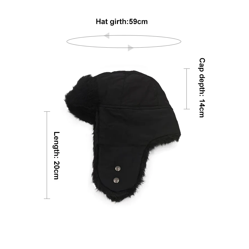 

Black Winter Men's and Women's Hat Outdoor New Anti-fog Riding Cap Thicken Warm Ear Protector Windproof Lei Feng Cap