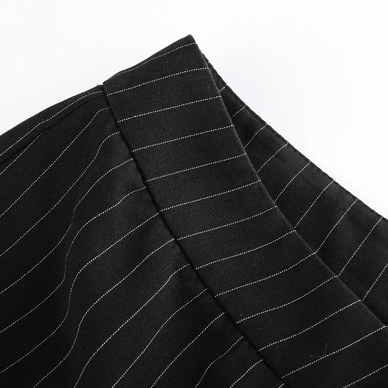 

Black Stripe Straight Pant Women Spring Fashion Vintage Pantalon Cargo Femme Suit Pants Mujer Casual Office Lady Elegant Bottoms