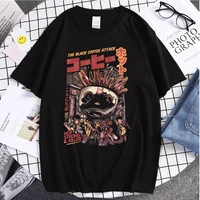 2021 hot sale couple tee tops black magic coffee print summer comfortablet shirts casual clothes unique trend cotton streetwears