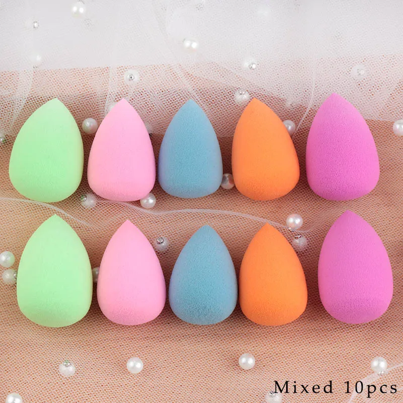 mix 10pcs Мини-спонж для макияжа в форме капли воды, мягкая основа для макияжа, спонж для консилера, безупречный смешанный косметический спонж для макияжа - Цвет: mix 10pcs
