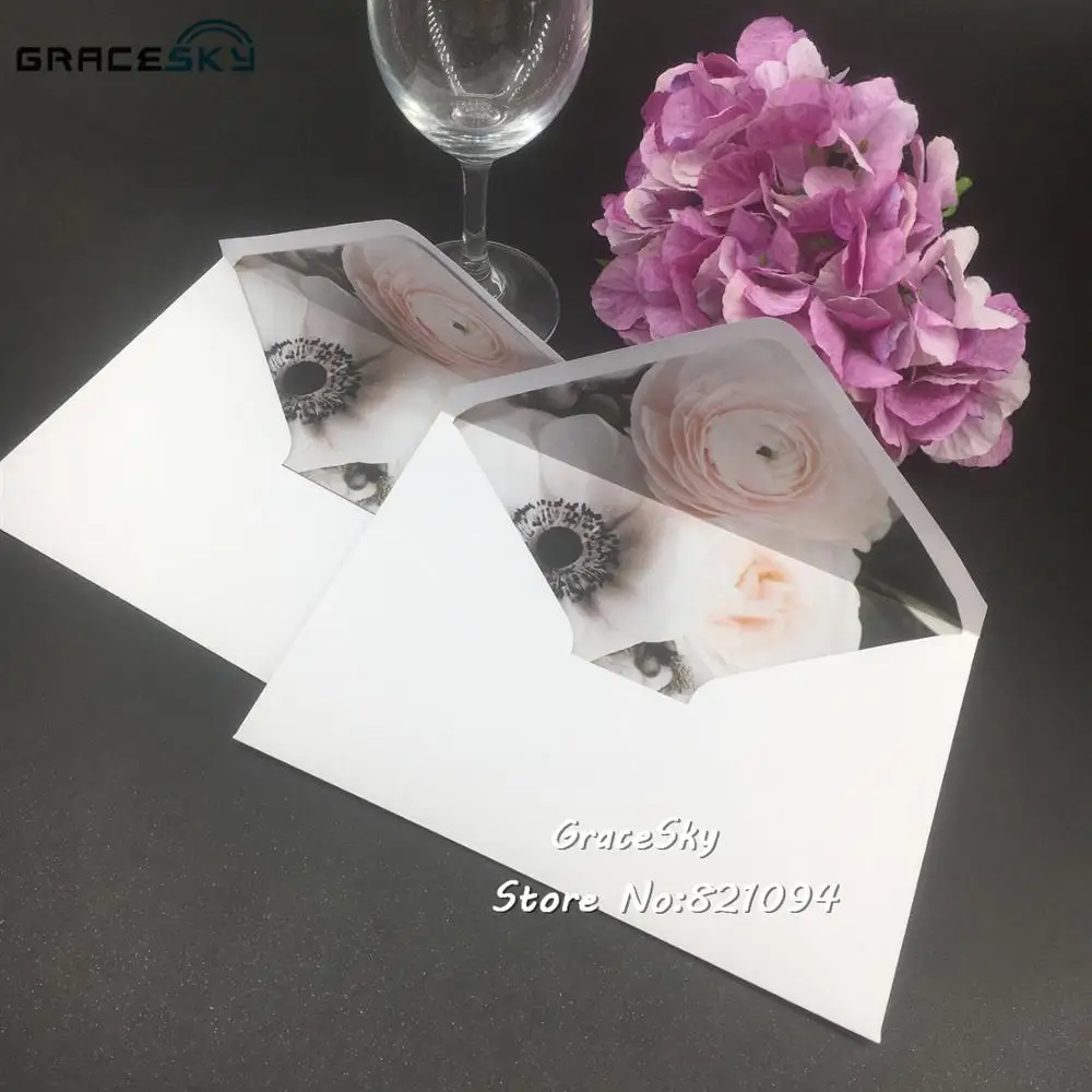 

30pcs16*16cm white/ivory Square wedding invitation card139*196mm envelopes invitation universal printing flowers envelope