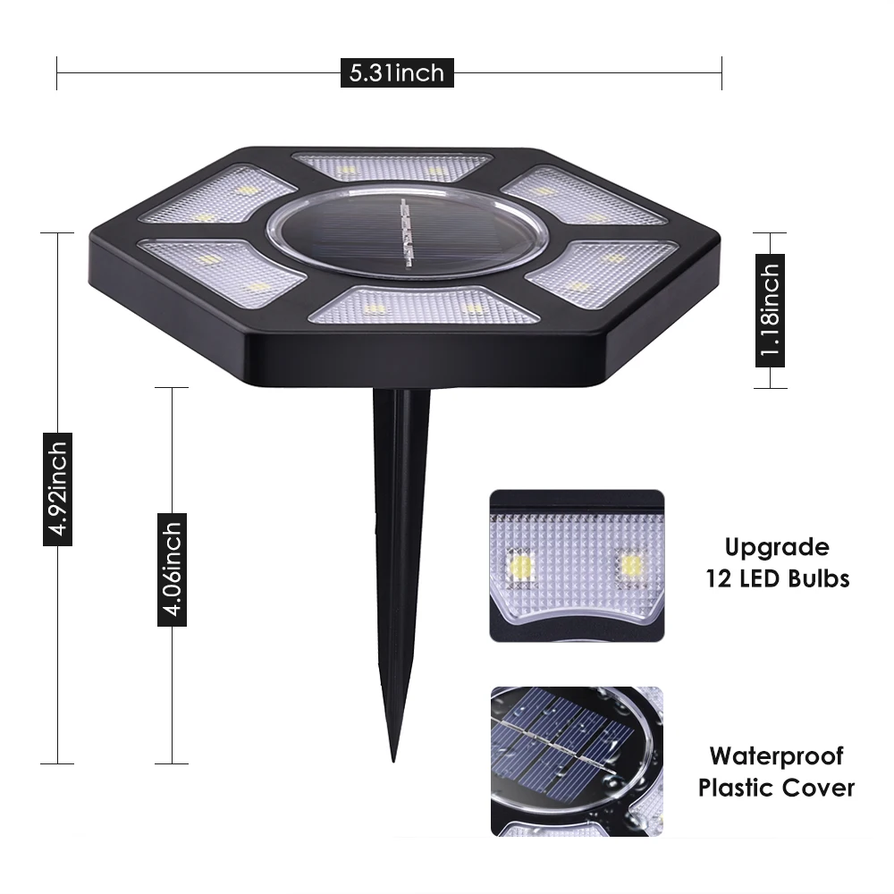 4 шт 12 Светодиодный Солнечный Мощность похоронены светильник под землей лампа