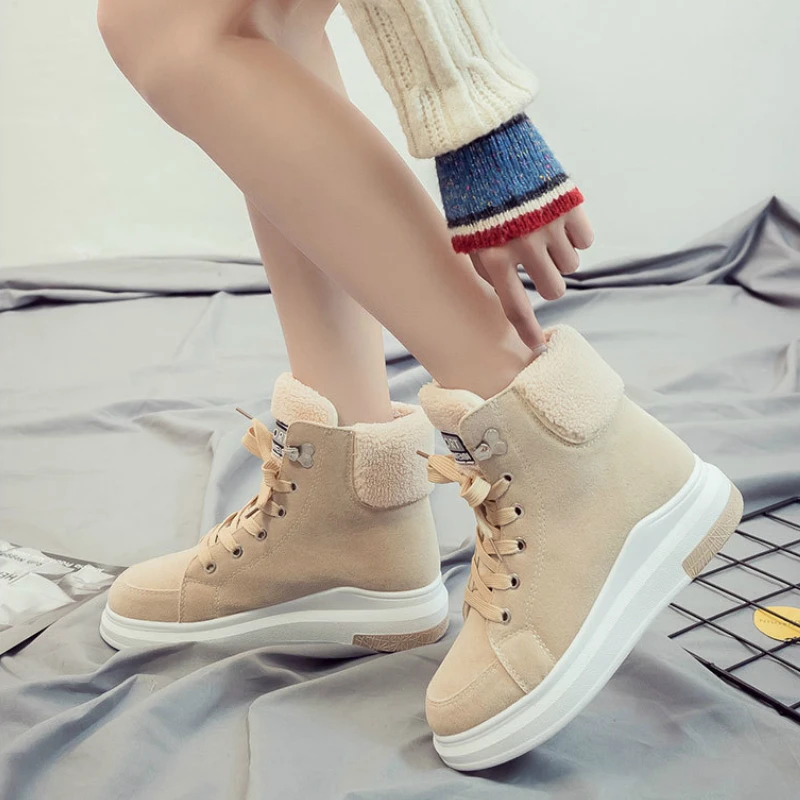 Новинка Зимняя бархатная хлопковая обувь Женские теплые зимние ботинки с