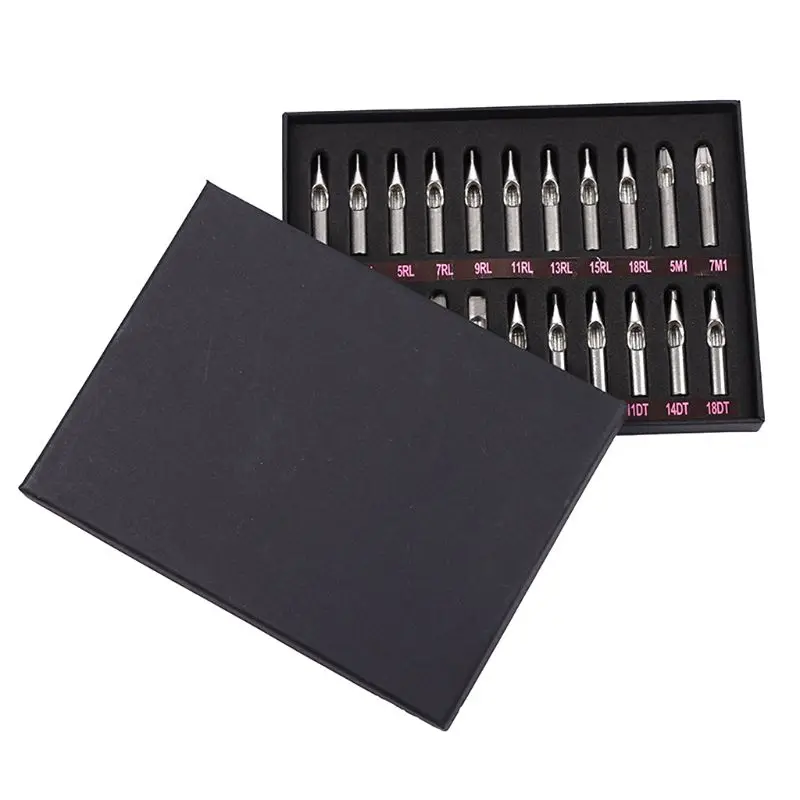 

High Quality 22PCS 304 Stainless Steel Tattoo Tips Kit Tattoo Nozzle Tips Mix