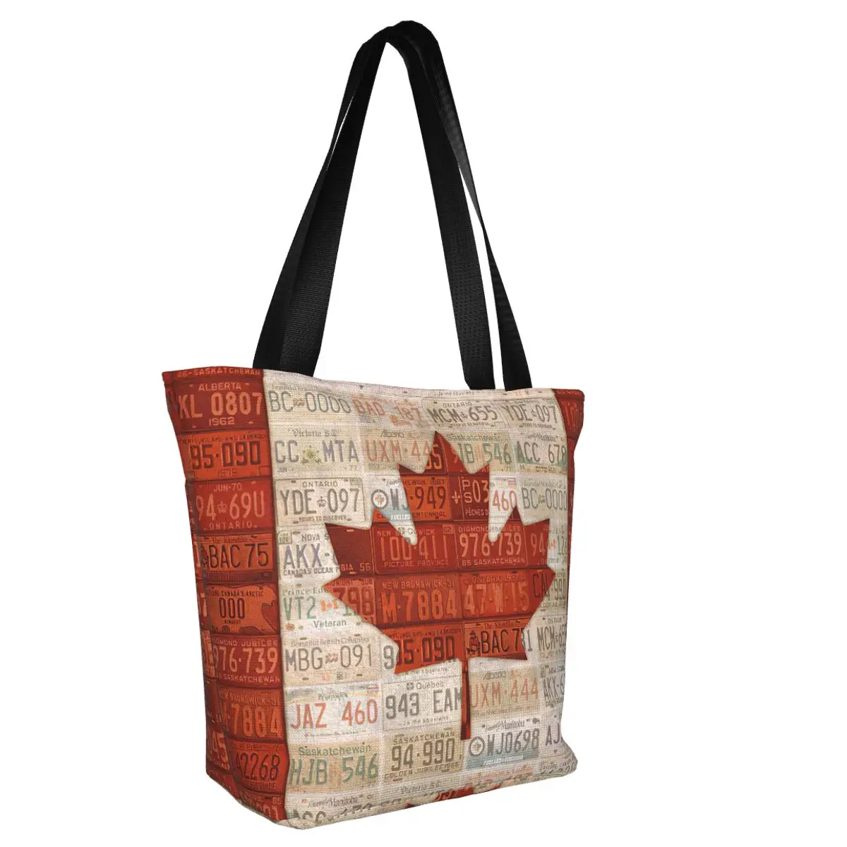 Сумка для покупок с изображением флага Канады и номерного знака | Багаж сумки
