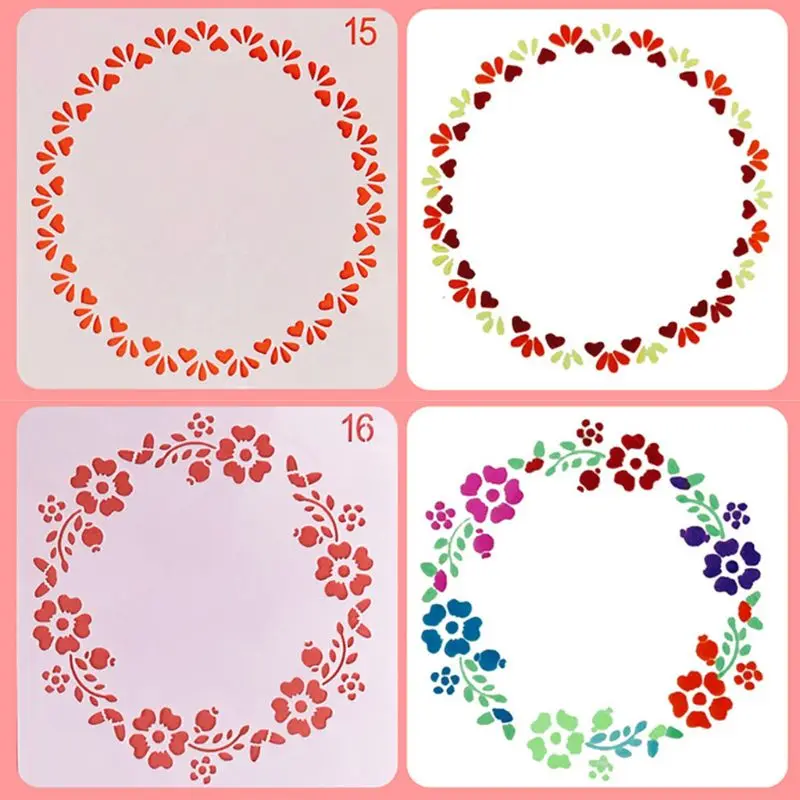 24 шт./компл. шаблон для рисования цветочного венка линейка трафарет доска DIY