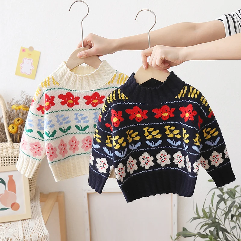 

Girls Boys Sweater Kids Coat Outwear 2022 Perfect Plus Velvet Thicken Warm Winter Autumn Knitting Wool Cotton Toddler Kids Baby