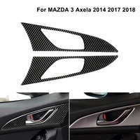 4x door inner handle panel decorate carbon fiber stickers for mazda 3 axela 2014 2017 2018 automotive interior accessories trim
