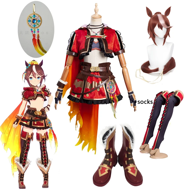 

Anime Umamusume:Pretty Derby Tokai Teio Cosplay Costume Suit Lovely Uniform Halloween Party Outfit For Women Wig Tail Shoes Prop