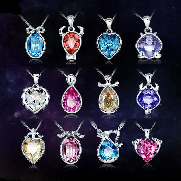 Новые кристаллы от Swarovski Классическая Подвеска на ожерелье 12 созвездий Длинный