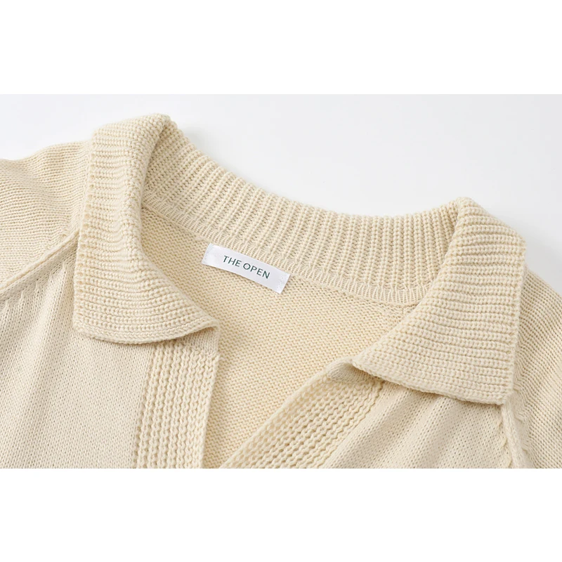 Женский Короткий трикотажный свитер винтажный тонкий пуловер с коротким рукавом