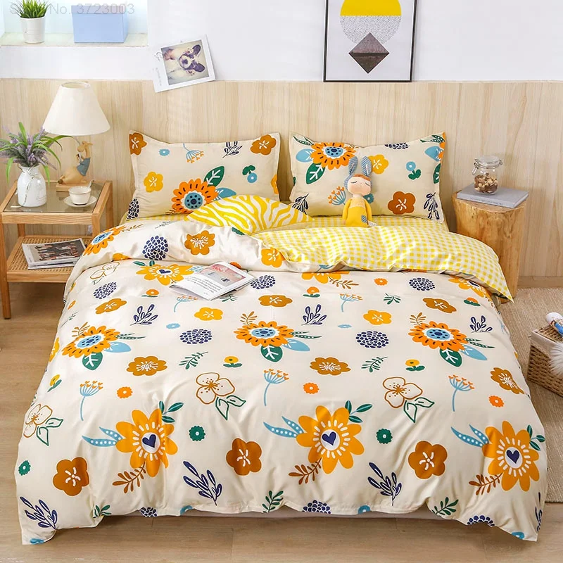 

Fresh Pastoral Style Floral Pattern Home Textile Cartoon Animal Print Children And Adult Bedroom Decoration Bedding