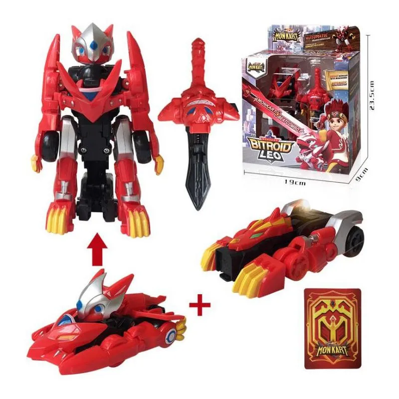 

Monkart StormCarts Transformation Robot Moncha Car MEGA MEECARDS COMBO Bitroid Zero Draka Leo Megaroid Toy no color box