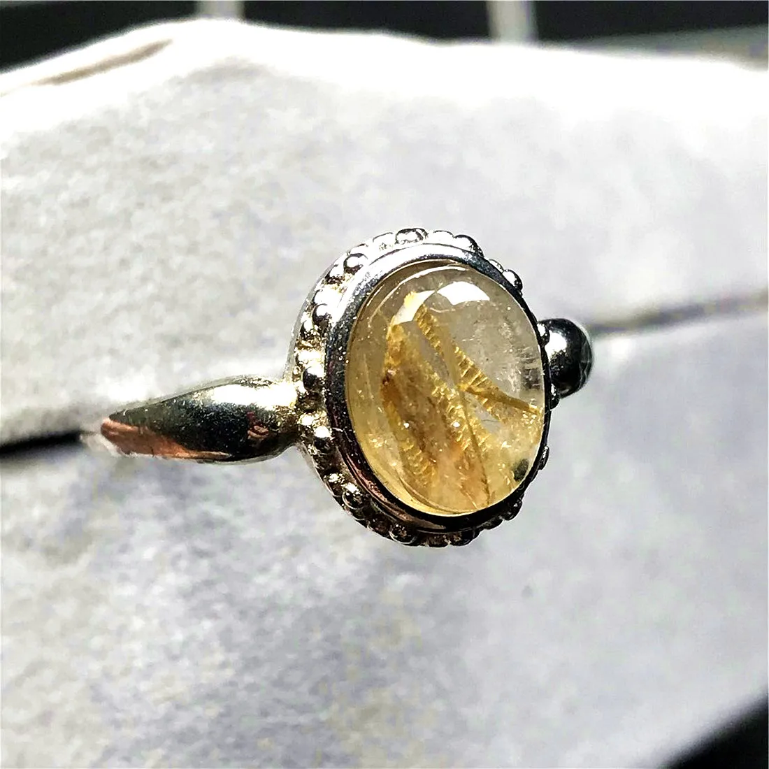 9 мм топ из натурального золота рутиловый кварц кольцо для женщины леди человек с