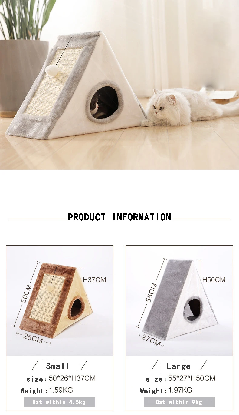 

1pcs/ lot Pet Dual-use cat houseCat Climbing Holder Plush Playing Shelf Kitten Scratching Board Post Stand Cat Accessories