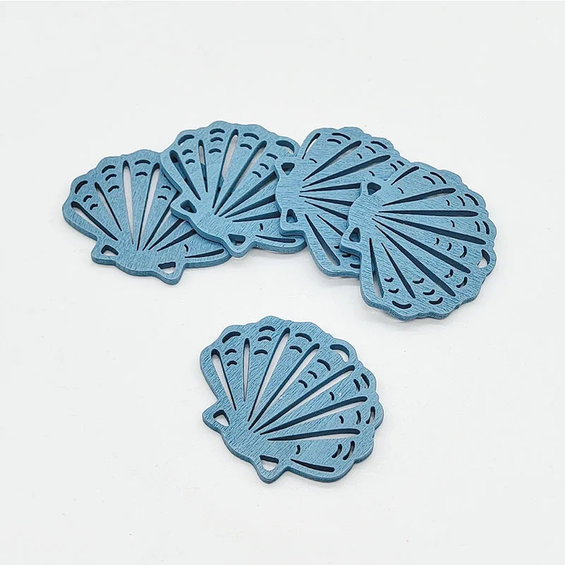 

24Pcs/Set Nordic Wooden Crafts Mediterranean Style Wooden Crafts Blue Ocean Style Home Decoration Ornaments