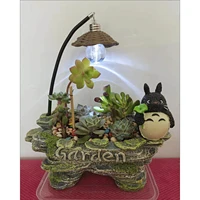 mini rockery flowerpot with light bulb lighting cartoon resin succulent planter bonsai storage pot gardening supply