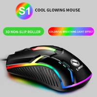 RGB Backlit Wired Computer Mouse with Cable Competitive Gaming Mouse Notebook Office Luminous Mice